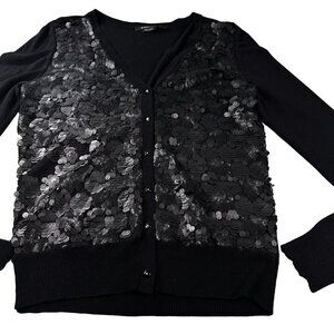 BCBGMaxazria Cardigan Sequins Women Button Front Evening Long Sleeve Sweater